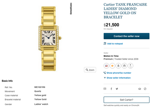 Precios del Cartier Tank Francaise en internet.