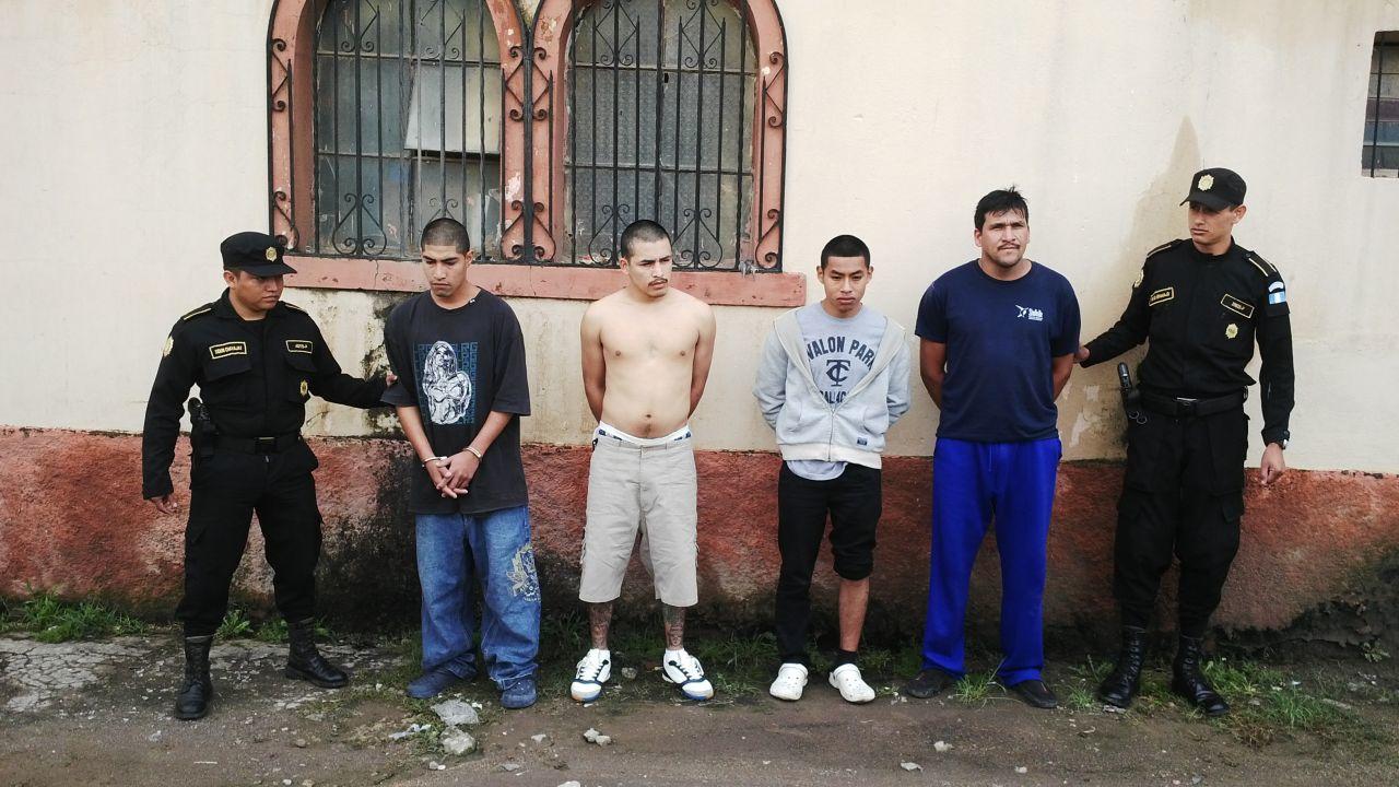 Cuatro de los 24 pandilleros capturados.  (Fotos: MP)