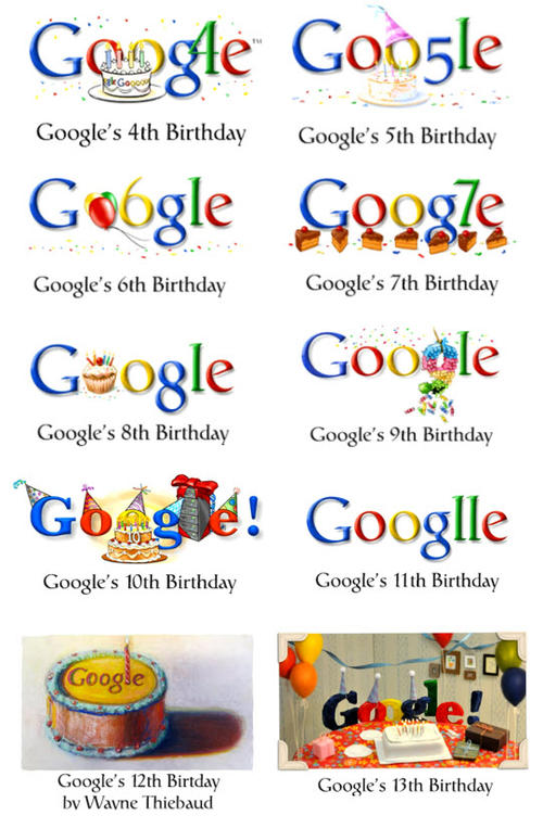 Aquí algunos de los Doodles de cumpleaños de Google.