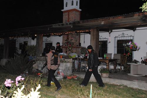 Vista de la casa en la cual llevaban a cabo el convivio navideño, momento que fue aprovechado para llevar a cabo el operativo.