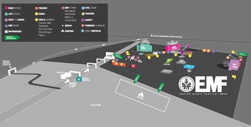 Este es el mapa de los escenarios que habrán en el Empire Music Fest. (Foto: facebook/Empire Music Fest) 
