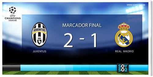 Imagen: Marcador Juventus 2-1 Real Madrid