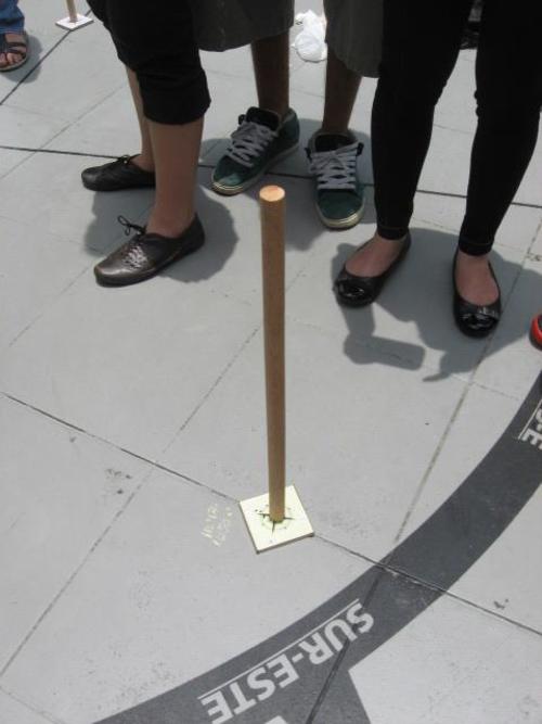 Aquí una imagen de cómo se refleja en el suelo el paso de sol cenital 