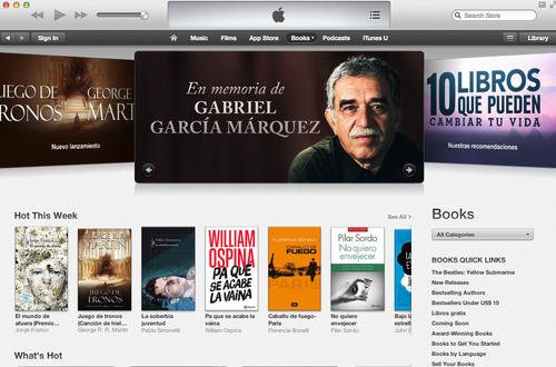 La tienda en línea iTunes de Apple tiene una sección especial para los libros del Gabo. (Foto: iTunes)