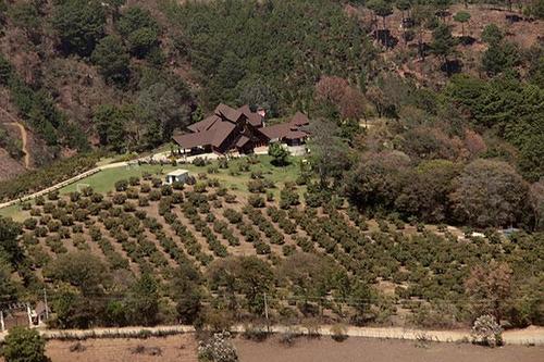 Vista área de la finca propiedad del expresidente Otto Pérez Molina, ubicada en Zaragoza, Chimaltenango, y la cual podría ser declarada en extinción de dominio. (Foto: ElPeriódico) 