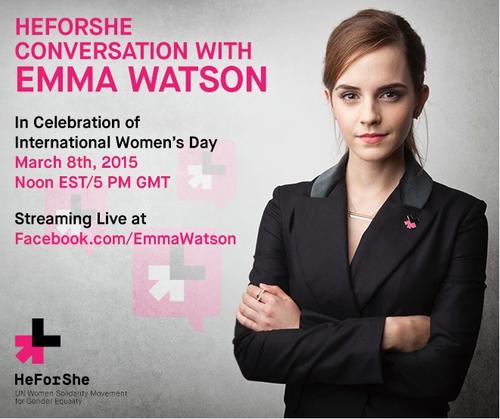 La actriz Emma Watson mantendrá una conversación en vivo a través de Facebook con motivo del Día de la Mujer. (Foto: ONU Mujeres)