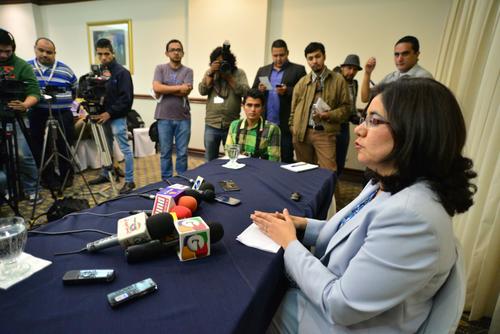 La jueza Claudia Escobar ofreció una conferencia de prensa. (Foto: Wilder López/Soy502) 