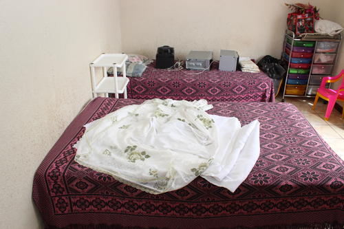 Vista de una de la habitaciones donde se hospedaban los centroamericanos. 
