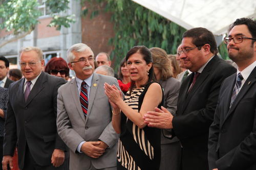 Eduardo Stein, Sebastián Marcucci, Cynthia del Águila y Dorval Carías fueron algunos de los participantes en el acto de reconocimiento. (Foto: Fredy Hernández/Soy502)