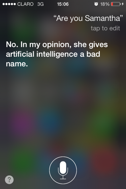 No. En mi opinión, ella tiene un nombre de inteligencia artificial muy malo.