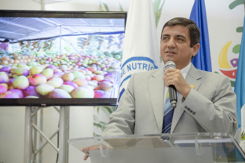 José Felipe Orellana Mejia, viceministro de Agricultura Ganadería y Alimentación estuvo presente para conmemorar el Día de la fruta y ofrecer su apoyo a los pequeños productores. (Foto: George Rojas /Soy502)