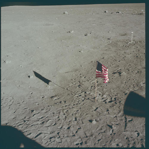 La bandera estadounidense no ondea en la luna. (Foto: Nasa) 