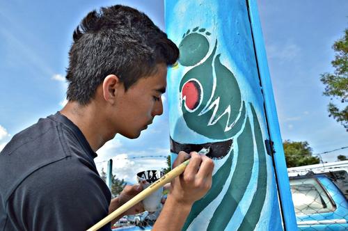 Los artistas invitan a otras regiones de Guatemala a replicar esta actividad. (Foto: Ronald López) 