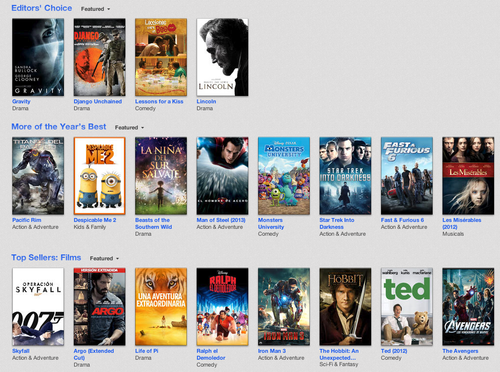 Las películas más descargadas en el 2013, según Apple