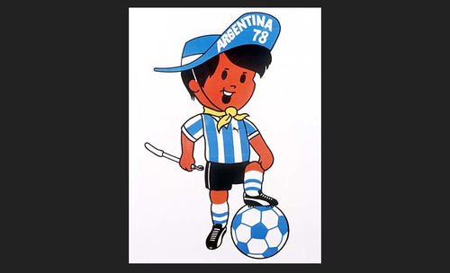 Así se veía "Gauchito", la mascota oficial de este mundial. 