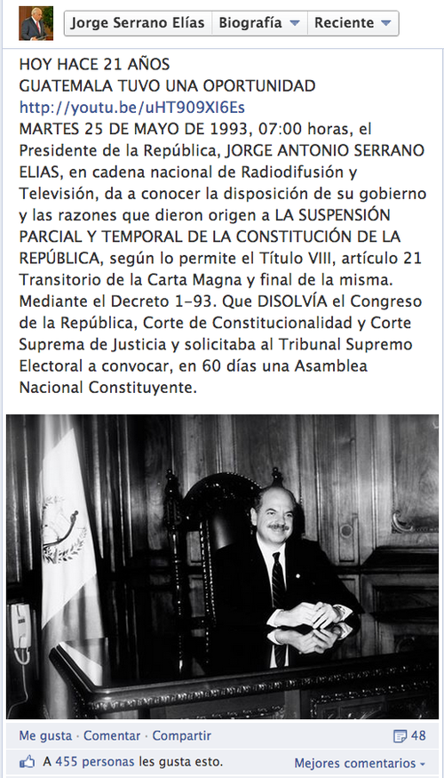 Ésta es la publicación de Jorge Serrano Elías que hizo en su perfil de Facebook este 25 de mayo. (Jorge Serrano Elías/Facebook)