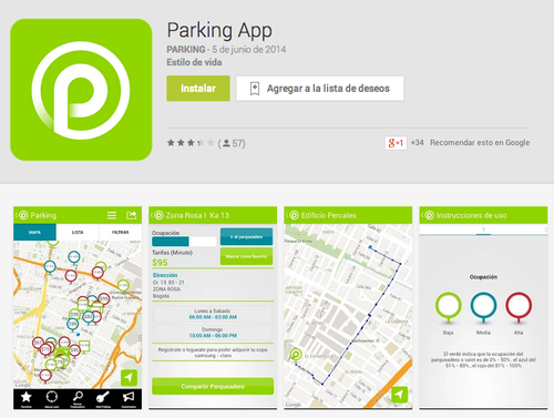 Parkin App es una aplicación que posee conectados los estacionamientos disponibles de cinco ciudades de Colombia (Foto: Playstore/Google)