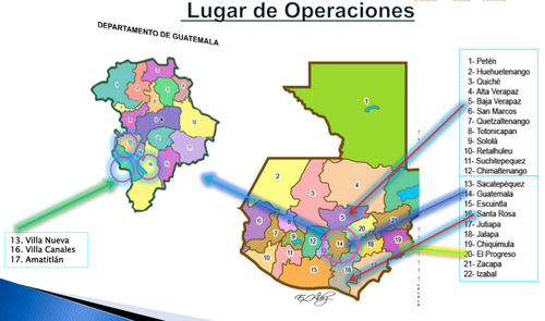 La banda Sierra Ovando es señalada de varios delitos. El mapa muestra el sector donde operaban. (Foto: MP) 