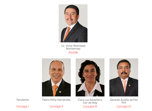 En la página de Internet de la municipalidad de Santa Catarina Pinula ya han hecho el cambio de alcalde. El puesto de Concejal primero aún no se ha definido.
