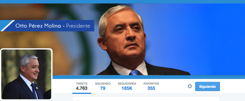 El presidente es uno de los dos políticos que se encuentra como uno de los 10 guatemaltecos con más seguidores. 