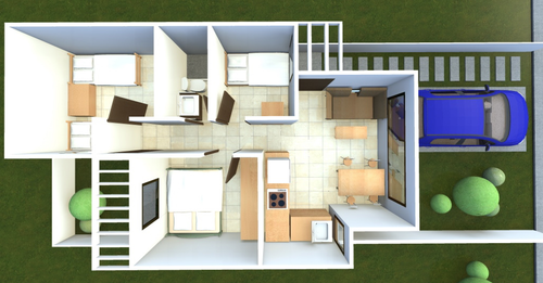 Este es el diseño de las casas que serán construidas para los damnificados de El Cambray II. (Foto: CIV) 
