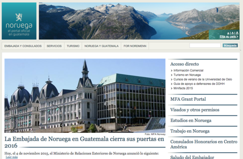 En su página oficial el Ministerio de Relaciones Exteriores de Noruega dio a conocer la información.  (Foto: Soy502) 
