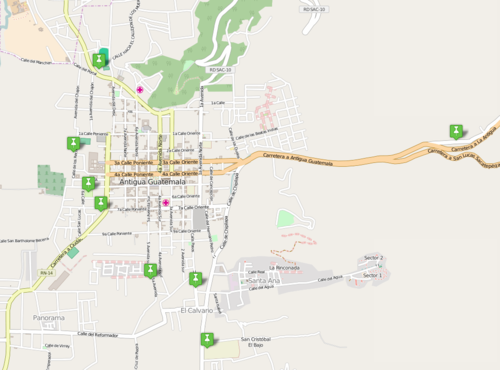 Estos son los puntos donde los visitantes pueden estacionarse durante su visita a Antigua Guatemala este domingo. 