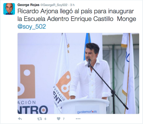 Esta es la segunda escuela que Ricardo Arjona abre en el país. Foto: Tomado de Twitter)