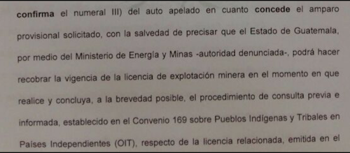La CC ordenó que se suspenda la licencia minera hasta hacer la consulta en San Pedro Ayampuc y San José del Golfo. 