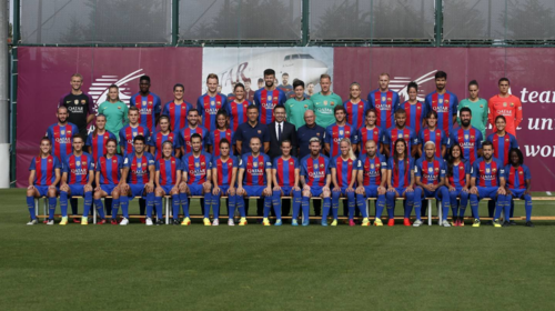 La foto oficial de los dos primeros equipos del Barça. (Foto: FCB.com)