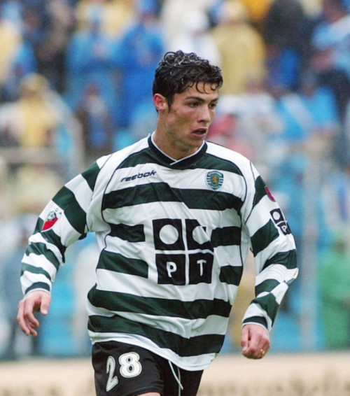 CR7, con el "28" en el uniforme del Sporting. (Foto: 101GreatGoals.com)