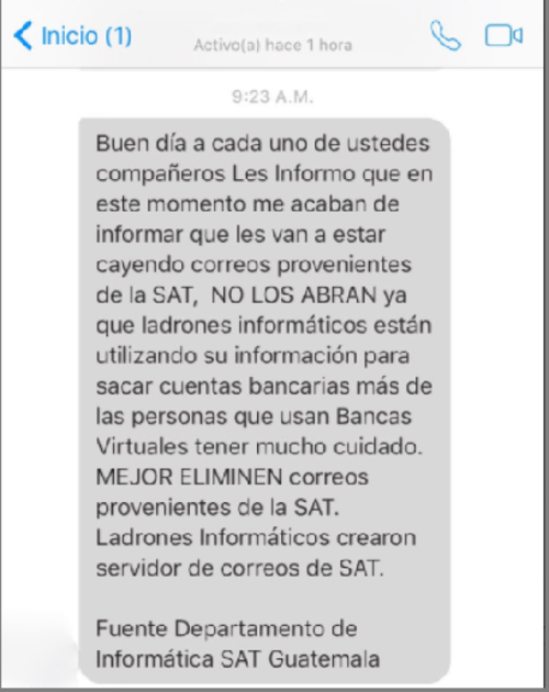 La Sat Advierte Por Mensajes Falsos A Correos Electrónicos 0844