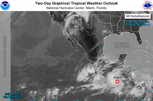 La Conred alerta por un sistema de baja presión que se ya se formó en el Pacífico. (Foto: NHC/NOAA)