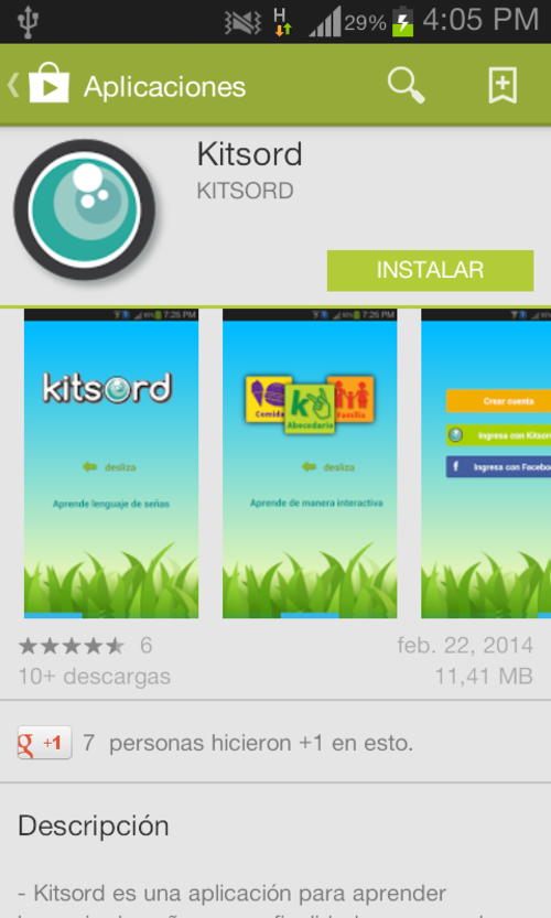La aplicación se puede descargar desde el PlayStore de Android. 