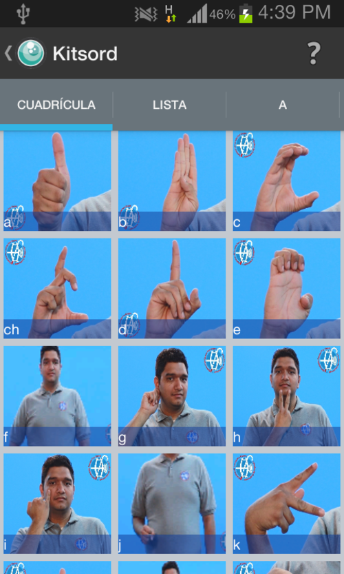 La aplicación muestra las señas para más de 250 palabras y señas.