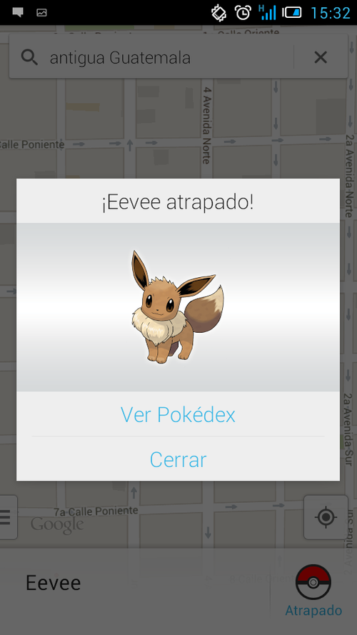 El Pokémon "Eevee" se encuentra en Antigua Guatemala. 