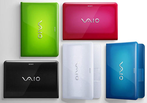 La portátil Vaio se distribuyo en diferentes colores. 