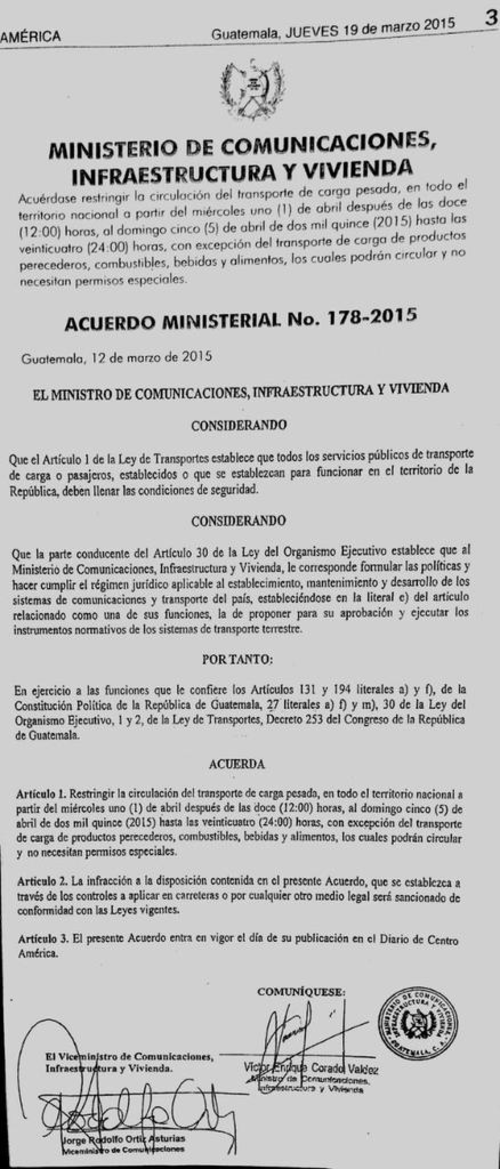 El acuerdo ministerial cobra vigencia a partir de este jueves 18 de marzo. 