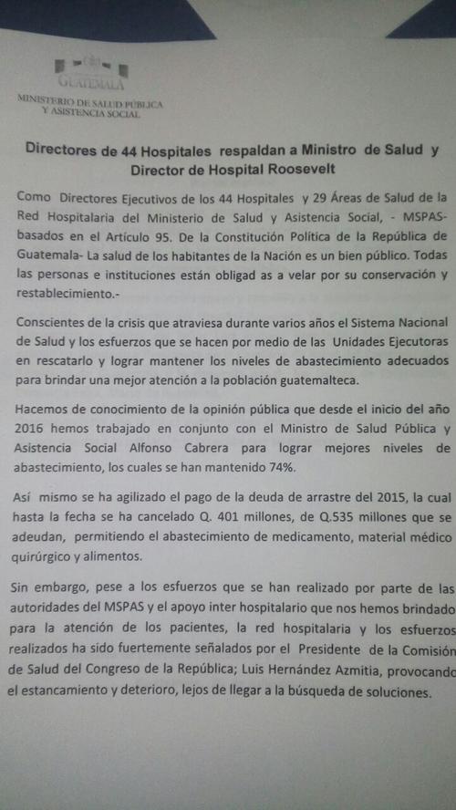 Renuncia Alfonso Cabrera como Ministro de Salud  Soy502