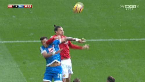 Ibrahimovic respondió con un codazo a la cara de Mings. (Foto: Sky Sports)