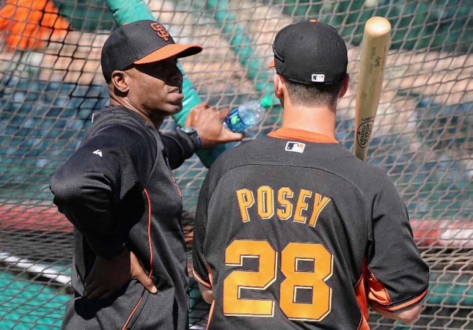 El ex pelotero Barry Bonds en la práctica de pretemporada de los Gigantes de San Francisco. (Foto: AFP)