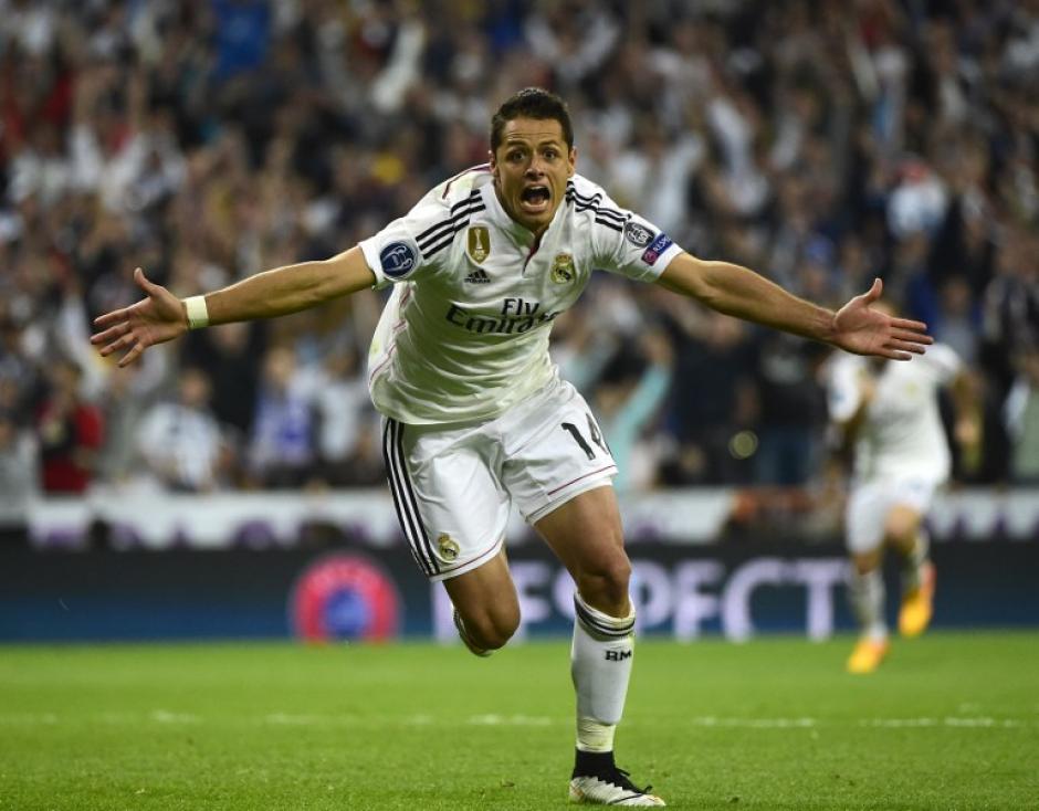 Javier "Chicharito" Hernández anotó el gol que le dio al Real Madrid la clasificación ante el Atlético. (Foto: AFP)