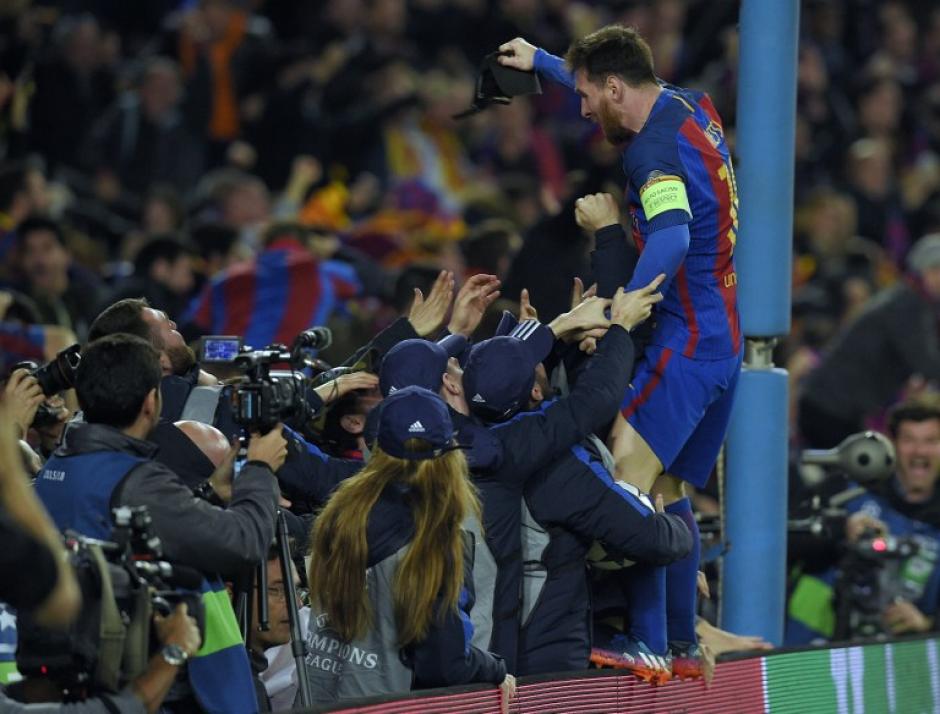 Lionel Messi anotó uno de los seis goles con los que el Barcelona remontó la eliminatoria contra el PSG. (Foto: AFP)&nbsp;