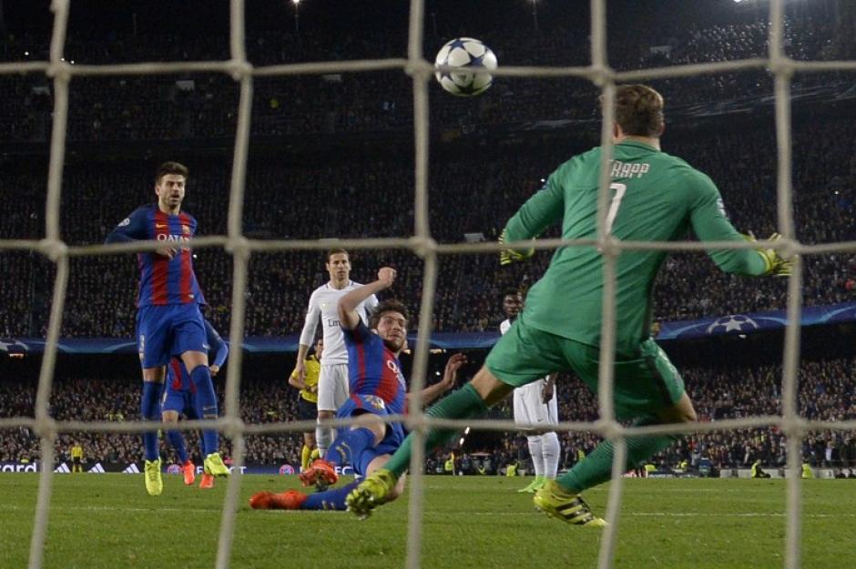 Sergi Roberto marcó el sexto gol del FC Barcelona e hizo posible la remontada sobre el PSG. (Foto: AFP)