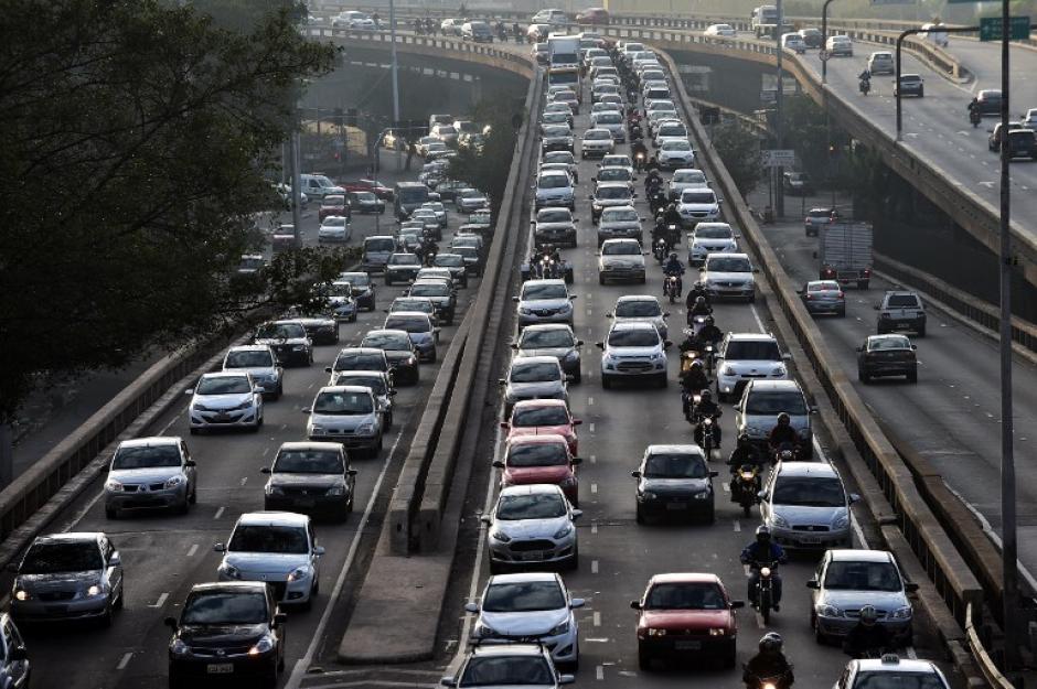 La huela de el metro en Sau Paulo provocó un embotellamiento de 209 kilómetros. (Foto:AFP)&nbsp;