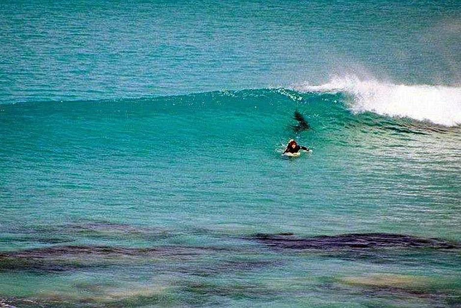 Un surfista guardó la calma y permaneció inmóvil al observar que un tiburón blanco le rodeaba (Foto:&nbsp;Frits De Bruyn/Daly Mail)