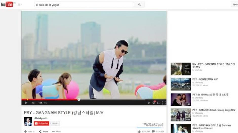 El Gangnam Style sigue haciendo de las suyas y rompe el contador de vistas del canal de Youtube.