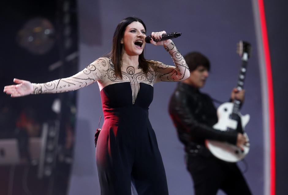 La cantante italiana Laura Pausini se presentó el 24 de febrero, durante su concierto en la Quinta Vergara, en la segunda jornada del Festival Internacional de la Canción de Viña del Mar. (Foto: EFE)