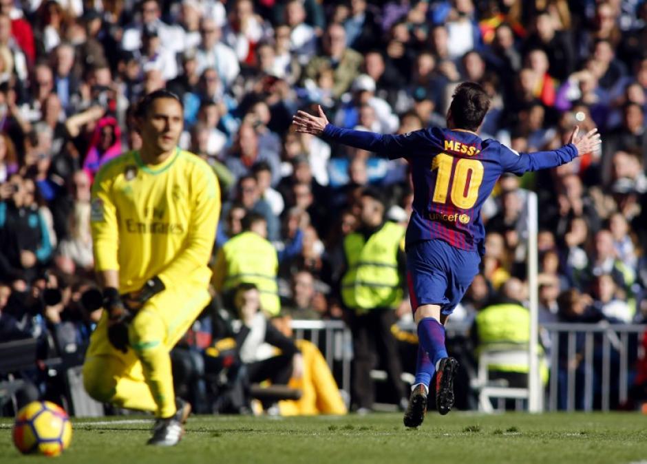 Lionel Messi celebró la victoria contra el Real Madrid. (Foto: AFP)