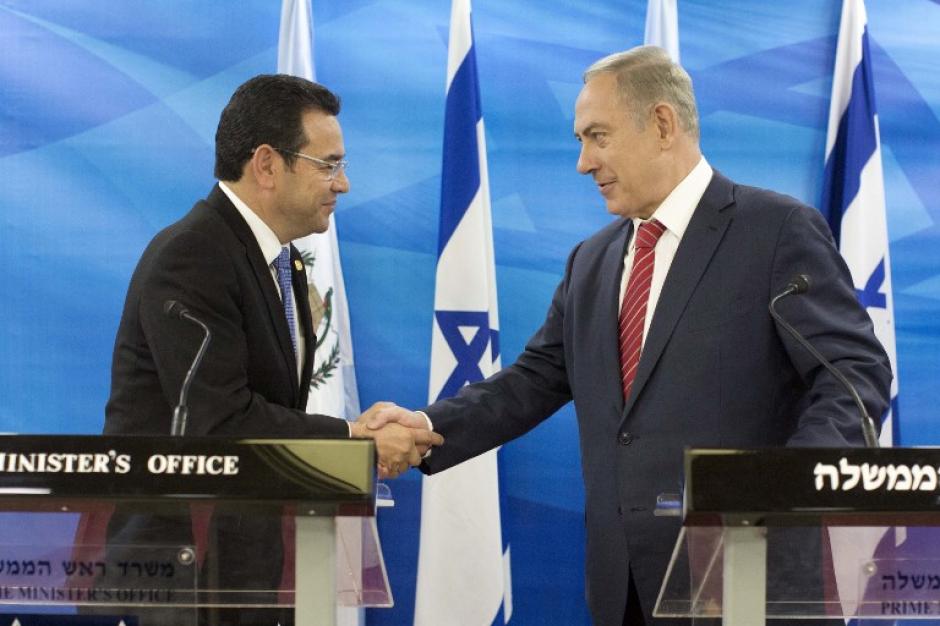 El Primer Ministro de Israel, Benjamín&nbsp;Netanyahu agradeció el apoyo de Guatemala. (Foto: AFP)